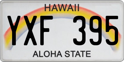 HI license plate YXF395
