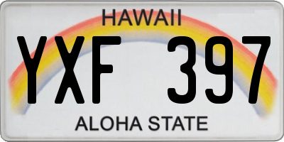 HI license plate YXF397
