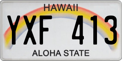 HI license plate YXF413
