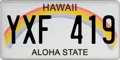 HI license plate YXF419