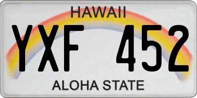 HI license plate YXF452