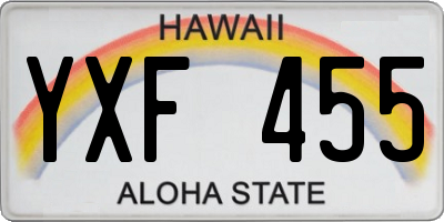 HI license plate YXF455