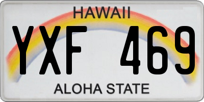 HI license plate YXF469