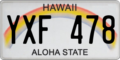 HI license plate YXF478
