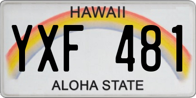 HI license plate YXF481