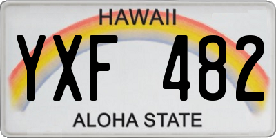 HI license plate YXF482