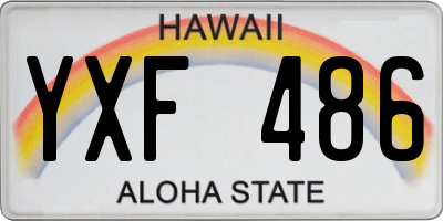 HI license plate YXF486