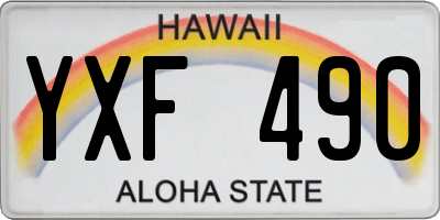 HI license plate YXF490