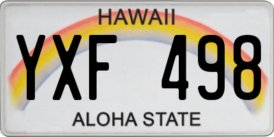 HI license plate YXF498