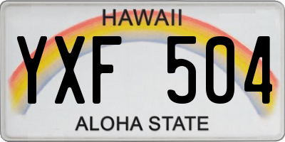 HI license plate YXF504