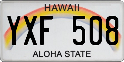 HI license plate YXF508