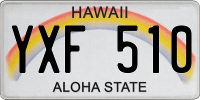 HI license plate YXF510