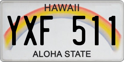 HI license plate YXF511
