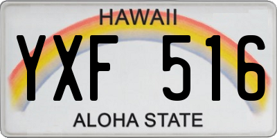 HI license plate YXF516