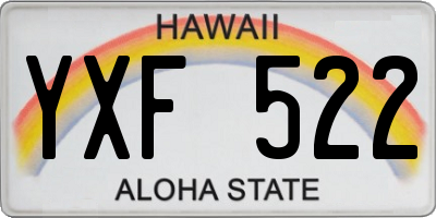 HI license plate YXF522