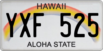 HI license plate YXF525
