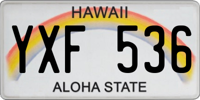 HI license plate YXF536