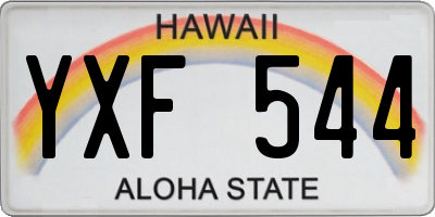 HI license plate YXF544