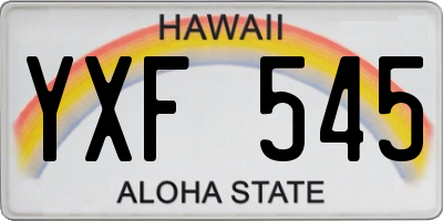 HI license plate YXF545