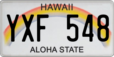 HI license plate YXF548
