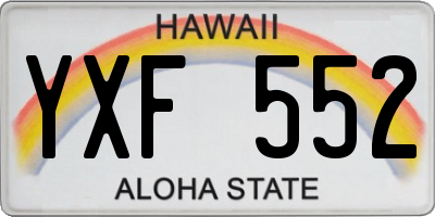 HI license plate YXF552