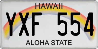 HI license plate YXF554