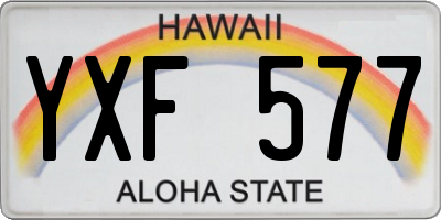 HI license plate YXF577