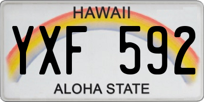 HI license plate YXF592