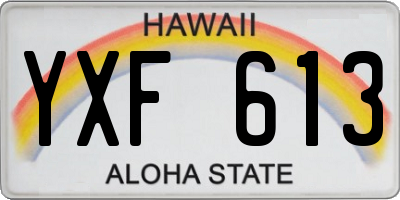 HI license plate YXF613