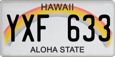 HI license plate YXF633