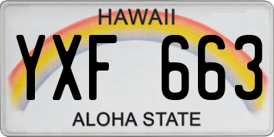 HI license plate YXF663