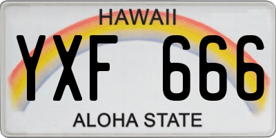 HI license plate YXF666