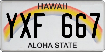 HI license plate YXF667