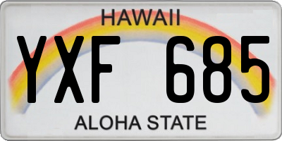 HI license plate YXF685