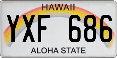HI license plate YXF686