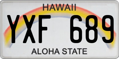 HI license plate YXF689