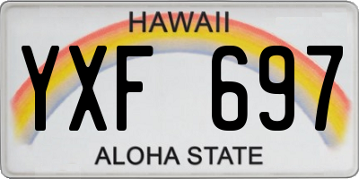 HI license plate YXF697