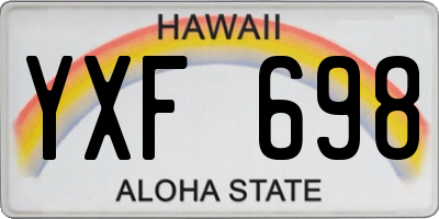 HI license plate YXF698