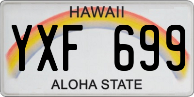 HI license plate YXF699
