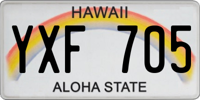 HI license plate YXF705