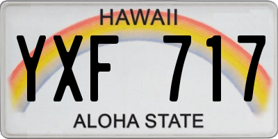 HI license plate YXF717