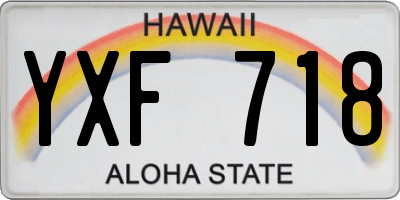 HI license plate YXF718