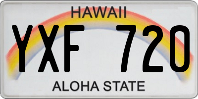 HI license plate YXF720