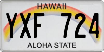 HI license plate YXF724