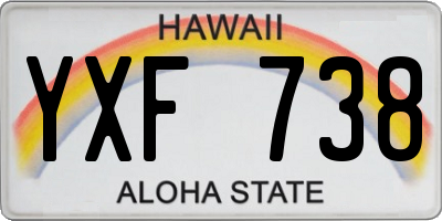 HI license plate YXF738
