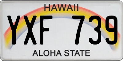HI license plate YXF739