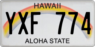 HI license plate YXF774