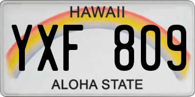 HI license plate YXF809