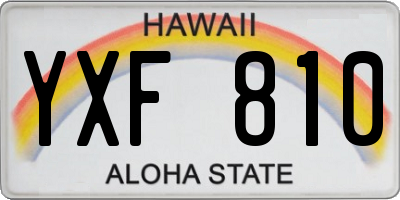 HI license plate YXF810
