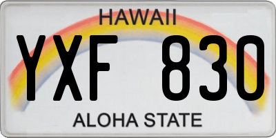 HI license plate YXF830